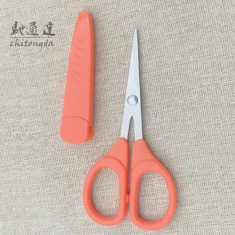 مقص تجميل صغير بمقبض مستقيم من الفولاذ المقاوم للصدأ، مقص يدوي للطلاب، مقص مكياج لتقليم الحواجب - Image 4